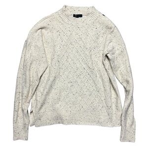 Frye Flecked Speckled Cream Cable Knit Sweater Women’s Size Medium